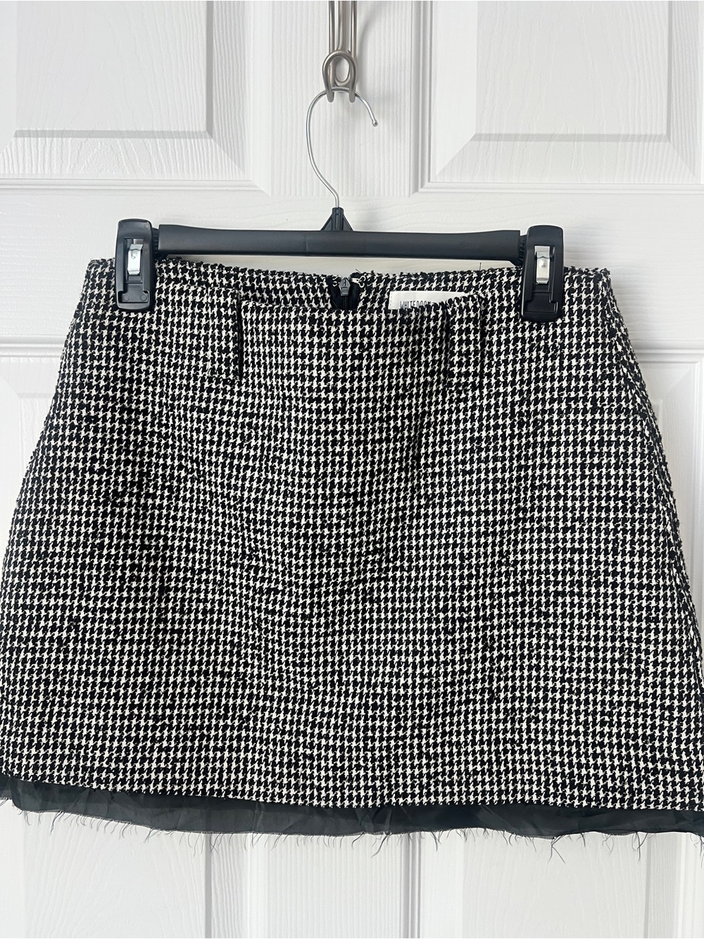 Black & White Houndstooth Mini Skirt